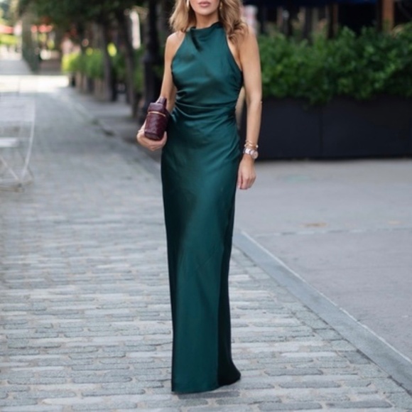 Reformation Anaiis Silk Dress In Forest brand new without tags no flaws.